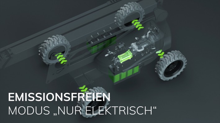Niftylift Gen2 Hybrid - Modus „Nur Elektrisch“ für emissionsfreien Betrieb